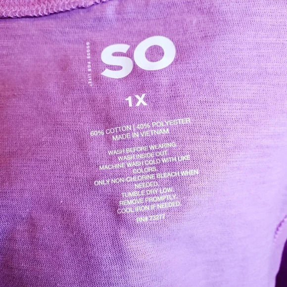 SO | Junior's Muscle Tank in Orchid sz 1X - Picture 6 of 9